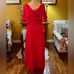 Vintage Red Maxi Dress